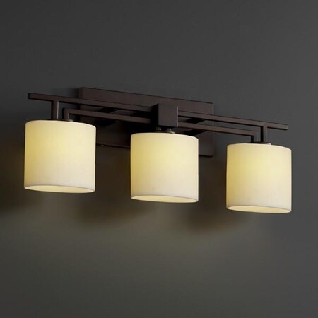 Justice Design Group Aero 3-Light Bath Bar CNDL-8703-14-CREM-DBRZ
